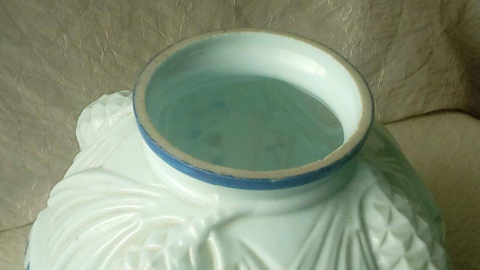 Blue opaline vase with pine cone decor, art deco period