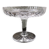 antique footed bowl in engraved glass - fruit bowl