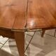 Half moon table with cherry and walnut