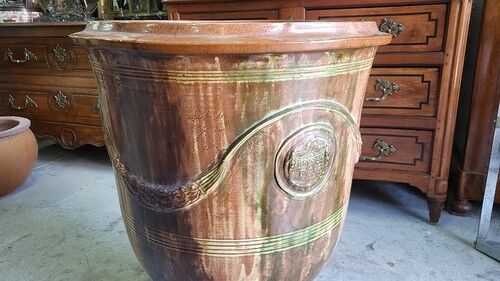 Large glazed terracotta flower pot Boisset Anduze 2002