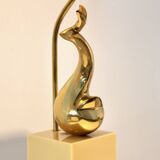 Pair of Exclusive Philippe-Jean Brass Art Sculpture Table Lamps, signed