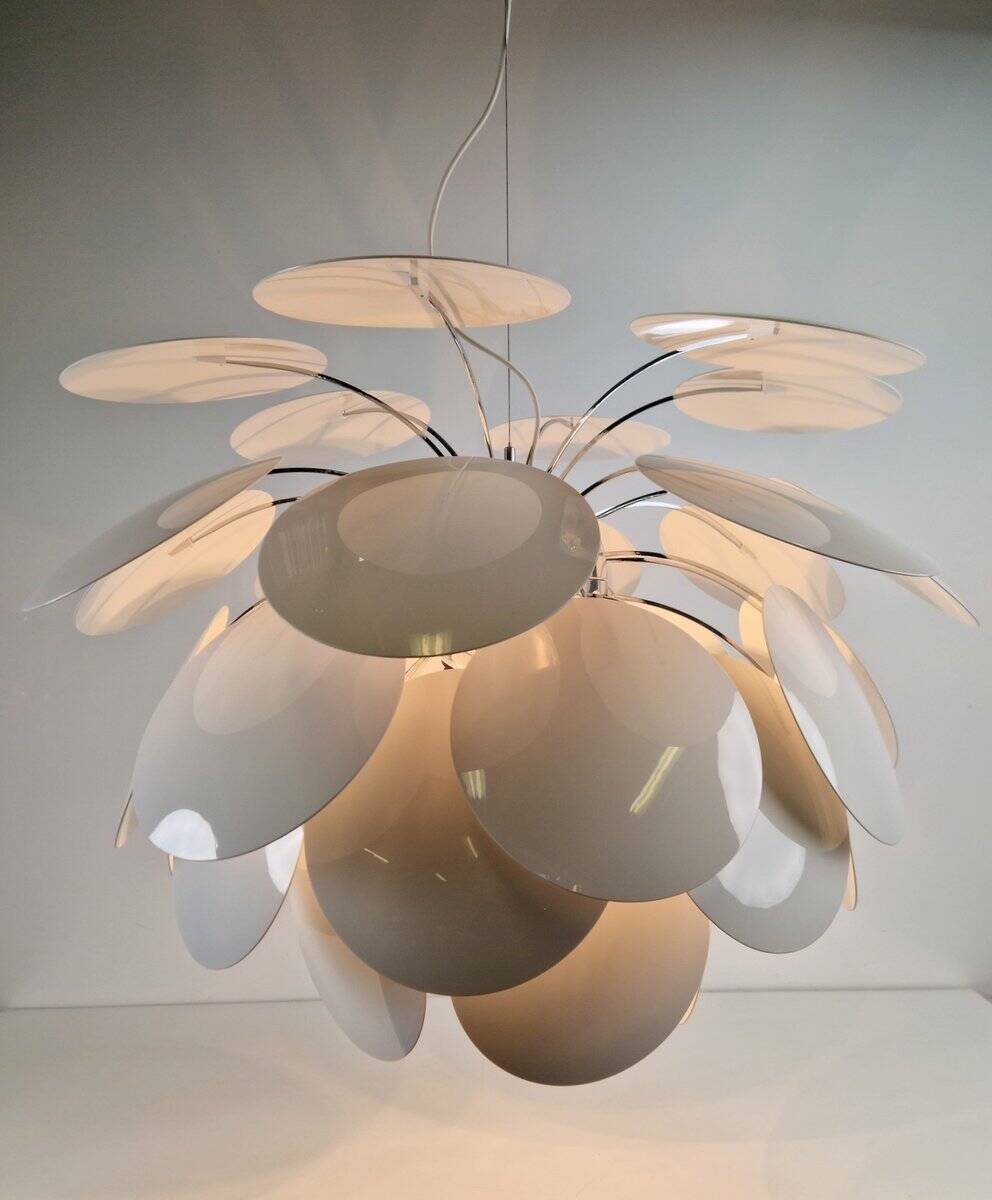 Suspension Discocó blanche par Christophe Mathieu pour Marset, années 2000.