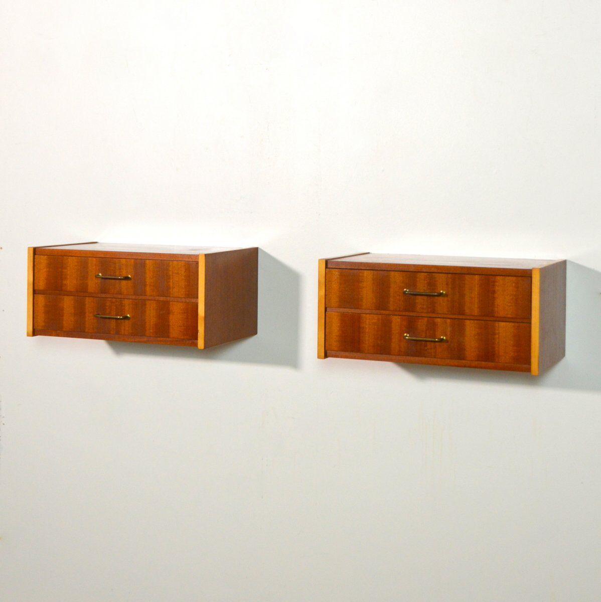 Pair of suspended bedside tables 1950s