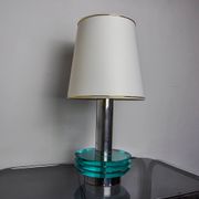 Space-age lamp by Zero Quattro, blue murano glass, Italy, 1970