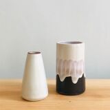 Duo of small ceramic vases