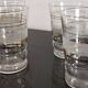 8 glasses with white granite band and gold edging from the 1950s