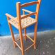 High chair child wood and braided sea grass