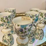 Set of 6 old porcelain egg cups