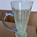 Pichet en verre craquelé - bicolore vintage