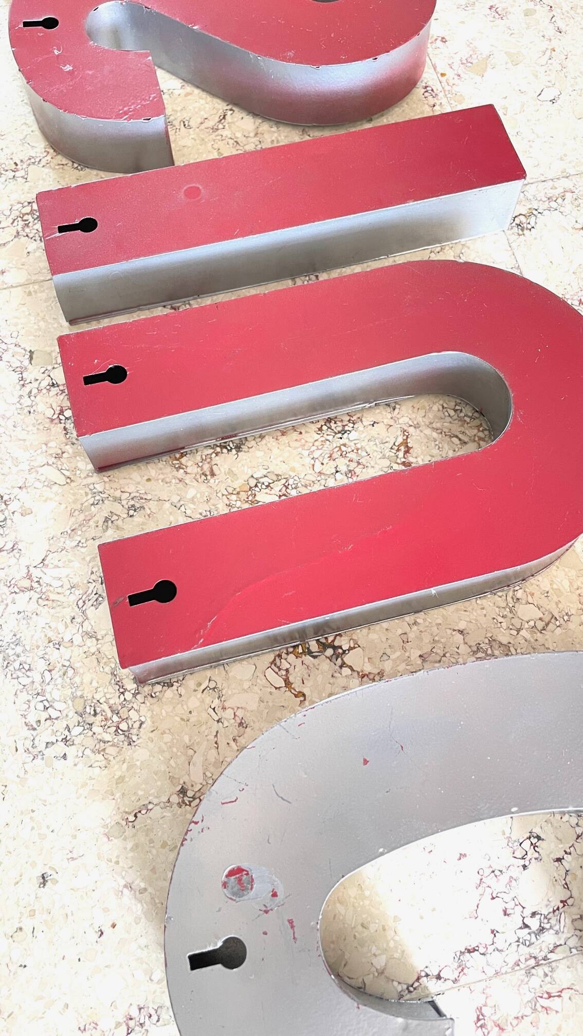 Lot of galva word cuisine sign letters