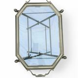 Folding metal and glass side table