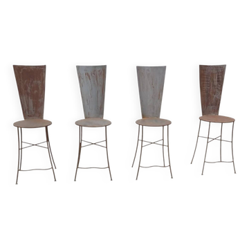 Set of 4 metal chairs