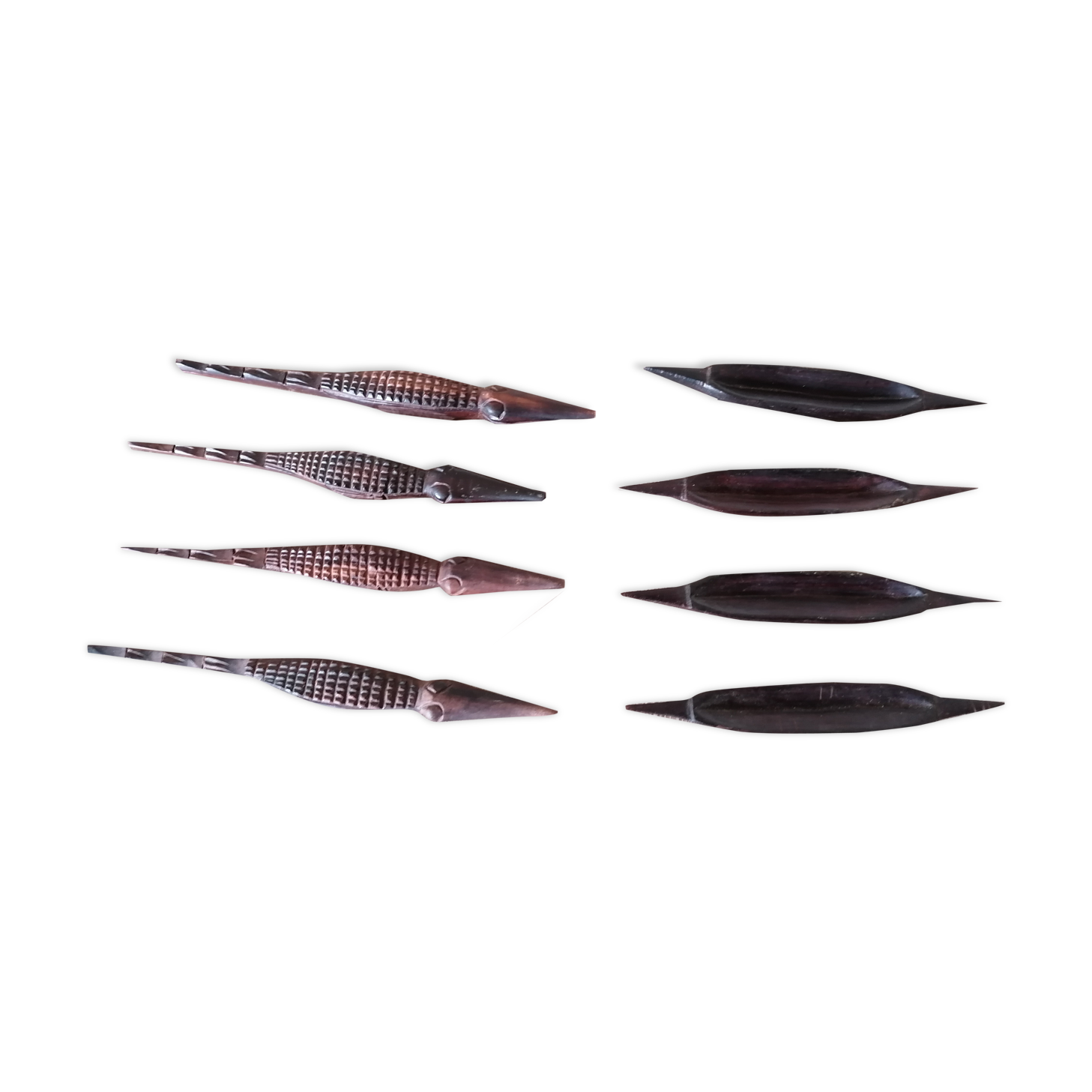 8 exotic wood holder knives