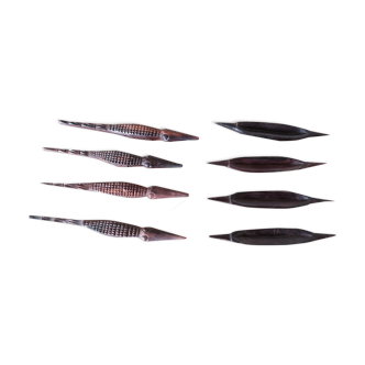 8 exotic wood holder knives