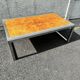 Vintage chrome and wood coffee table, 1970s