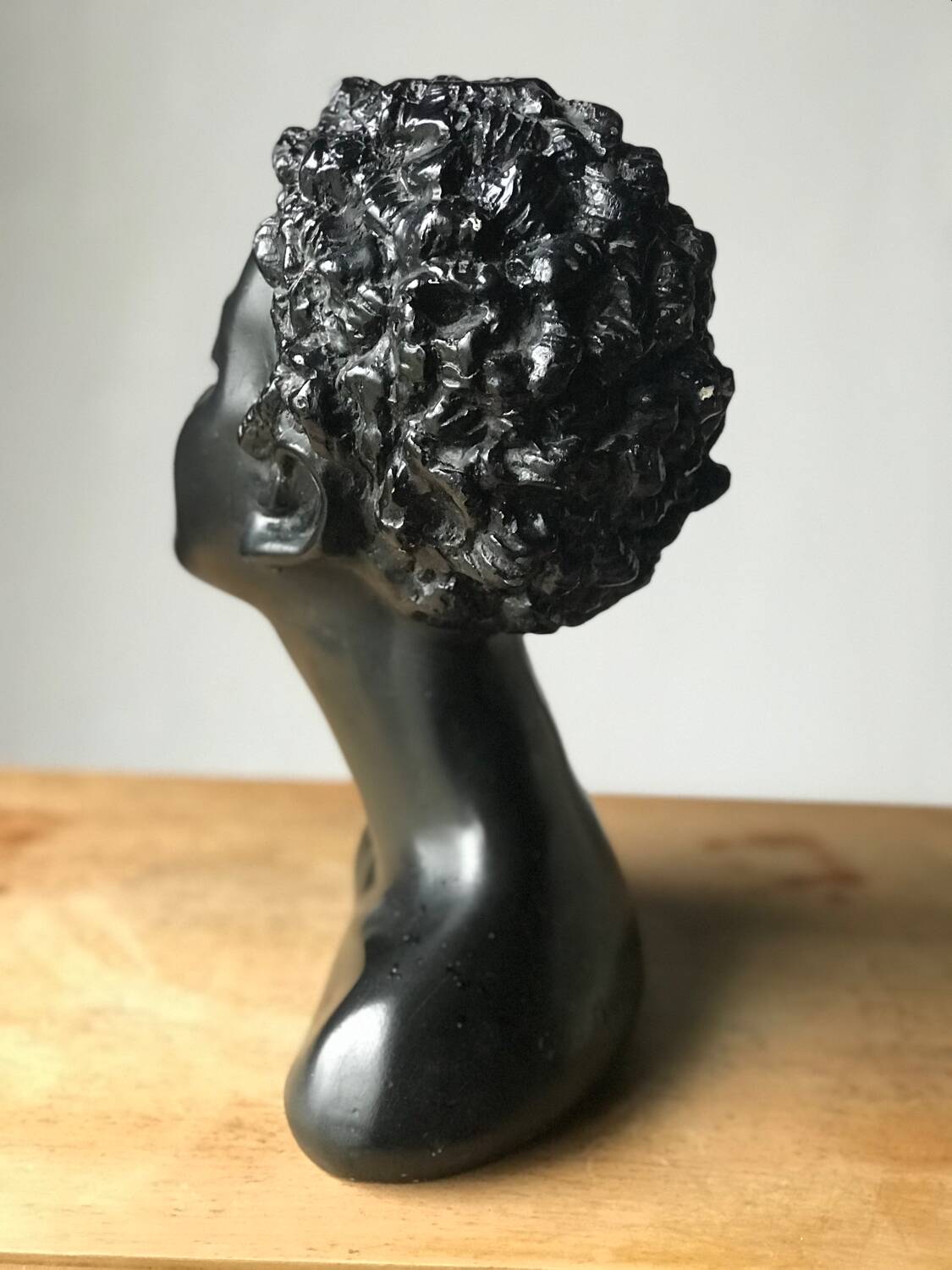 Plaster bust of a black woman 1950s Gino Manca