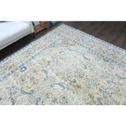 1970s Vintage Persian Handmade Wool Cotton Light Beige Area Rug