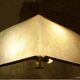 Large Lamperti chandelier made of fiberglass and brass from the 1970s.
