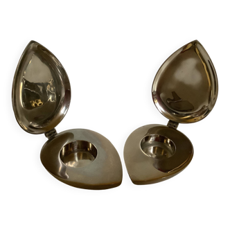 Pair of candlesticks in the Scandinavian style of Magnus Löfgren.