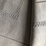 Old sheet in pure washed linen tinted in dove gray