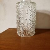 Cylindrical tulip in bubbled glass for suspension