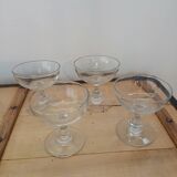 4 coupes à champagne anciennes