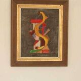 Original mid-century Swedish oil on canvas – “Layers” by Wilhelm Henning – signed & framed – 32 × 39 cm (12.6" × 15.4")