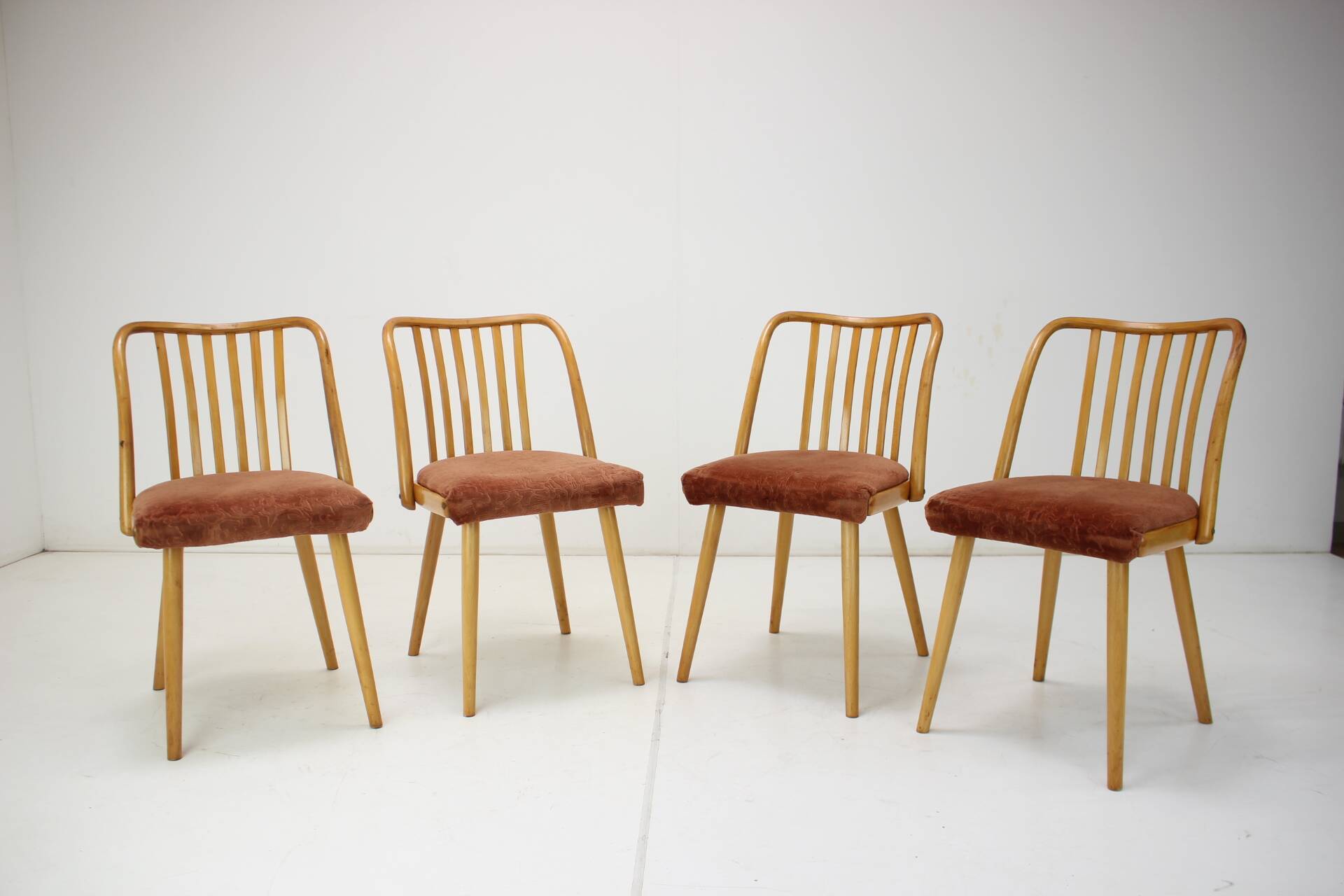 1960s Antonin Suman Beech Dining Chairs, Set of 4