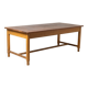Large work / industrial / farm table, patinated wood, Czechoslovakia