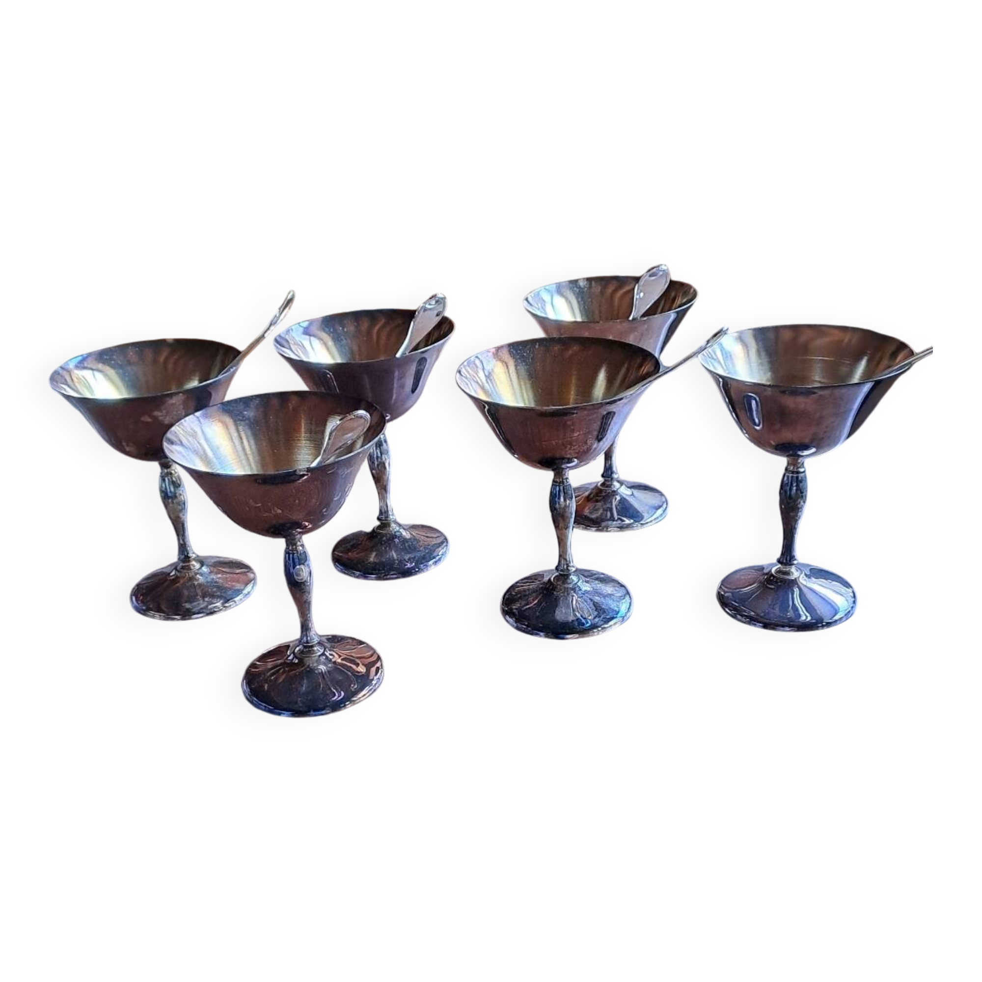 Silver-plated dessert or champagne glass