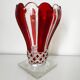 Red painted glass vase
