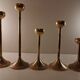 Set of 5 brass candlesticks from the 70s