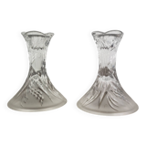 Pair of crystal candlesticks