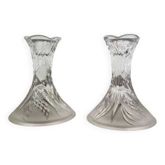 Pair of crystal candlesticks