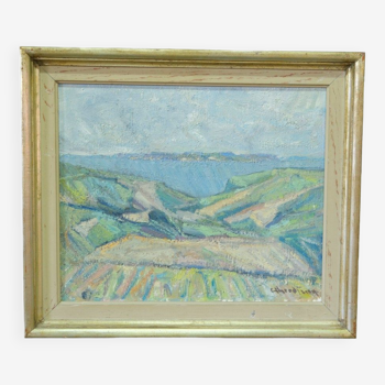 Carl Berndtsson, Swedish Modern Landscape, 1960s, Oil on Canvas, Framed