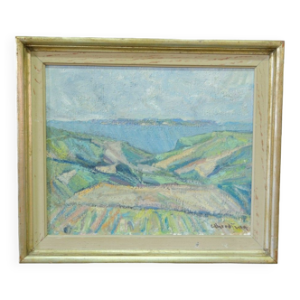 Carl Berndtsson, Swedish Modern Landscape, 1960s, Oil on Canvas, Framed