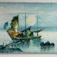 Marine, zampan boats at sunset, XX century
