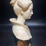 Hand-retouched cast plaster bust