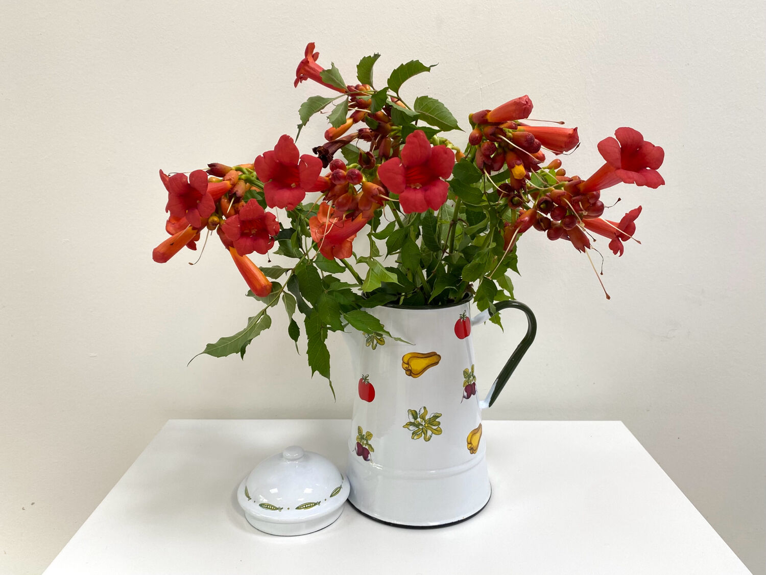 Cafetière vintage en métal émaillé