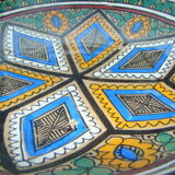 Morocco North Africa enamelled terracotta couscous plate or dish