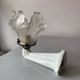 Porcelain wall lamp and art deco glass tulip