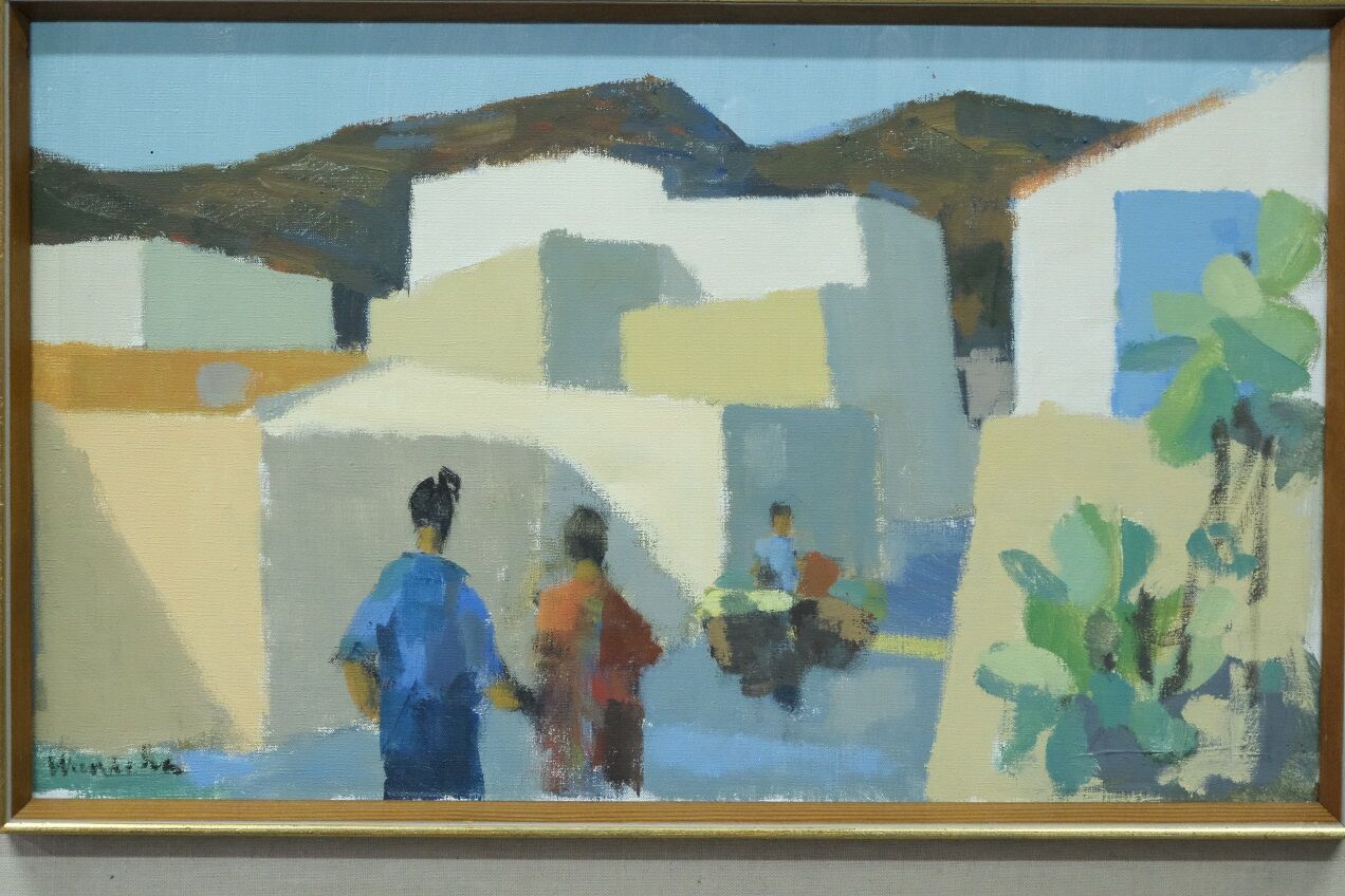 Stig Wernheden, Scandinavian Modern Landscape, 1960s, Oil on Canvas, Framed