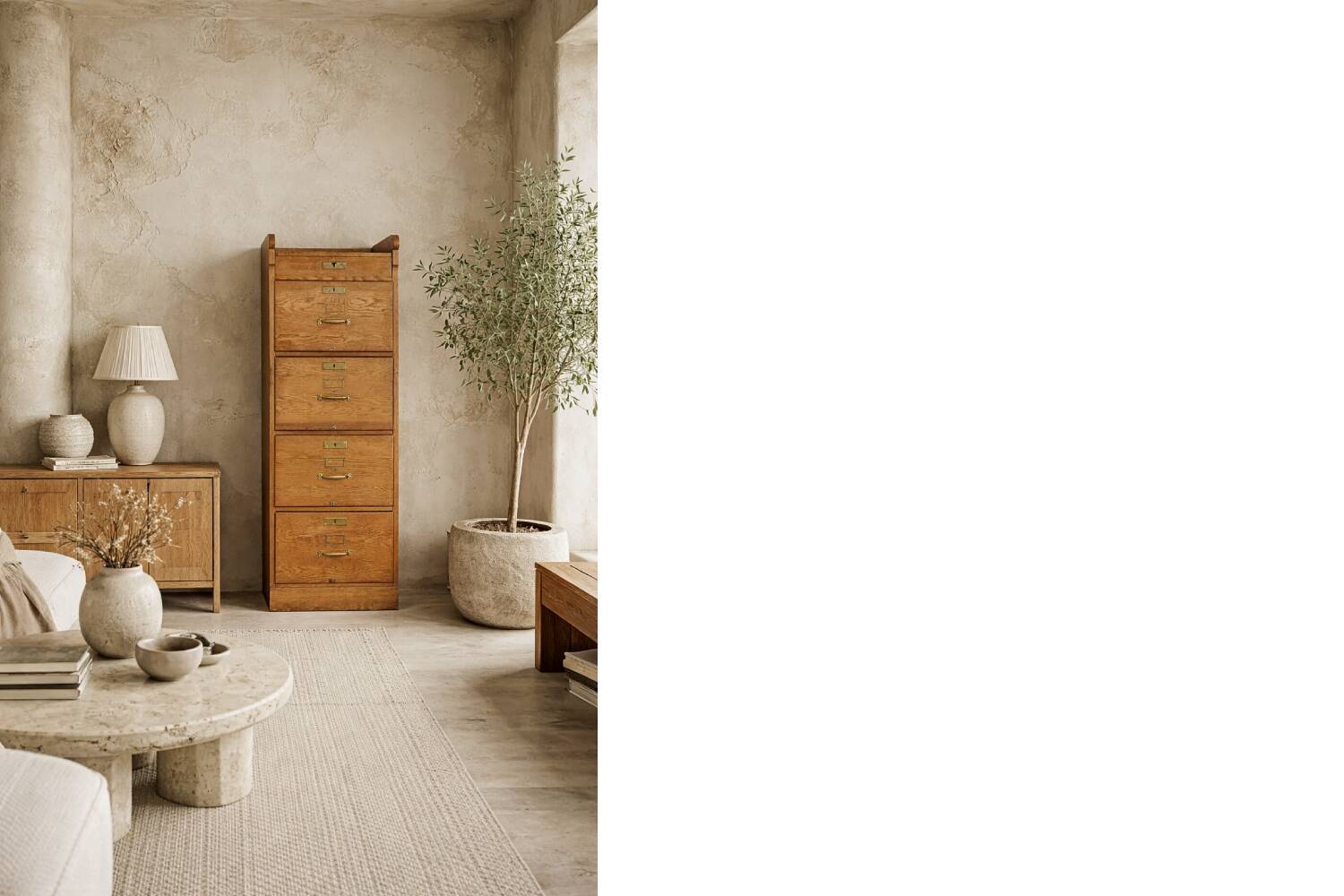 Vintage Industrial English Oak Filing Cabinet with Drawers, 1920s