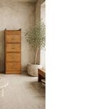 Vintage Industrial English Oak Filing Cabinet with Drawers, 1920s