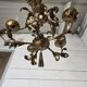 Vintage 5-light foliage chandelier in gold metal
