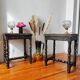 Pair of old Jacobean style sofa ends