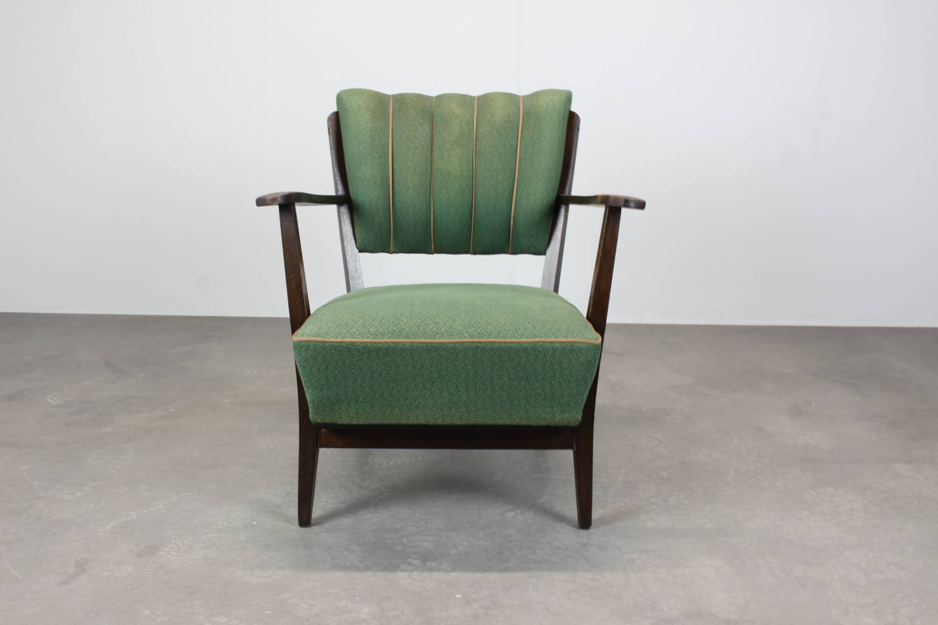 Solid wood armchair from the 1950s, Czechoslovakia