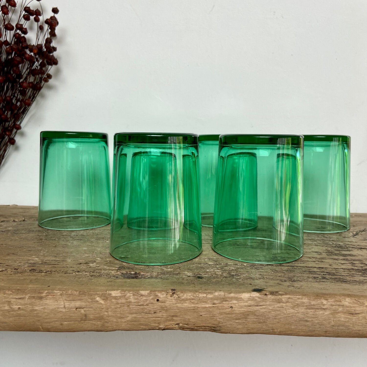 6 vintage glasses "Huile Lesieur"