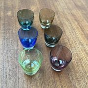 Coloured Space Age shot glasses by Gral, mid-century German, 1960s, set of 5.