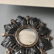 Small Sun Mirror Witch's Eye Round In Resin Patina Black/Copper